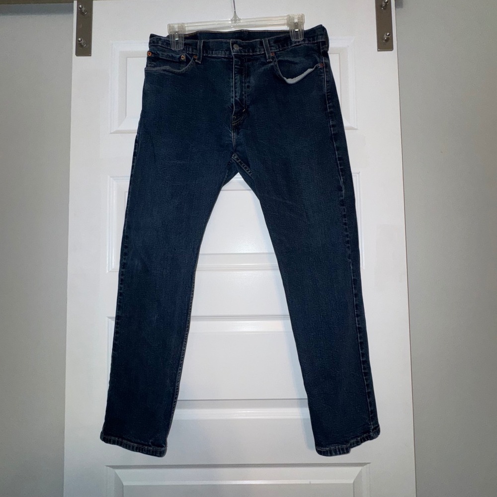 Levis 505 Regular Fit Jeans Men 36x30 ( actual length 28) Dk Wash Blue Straight